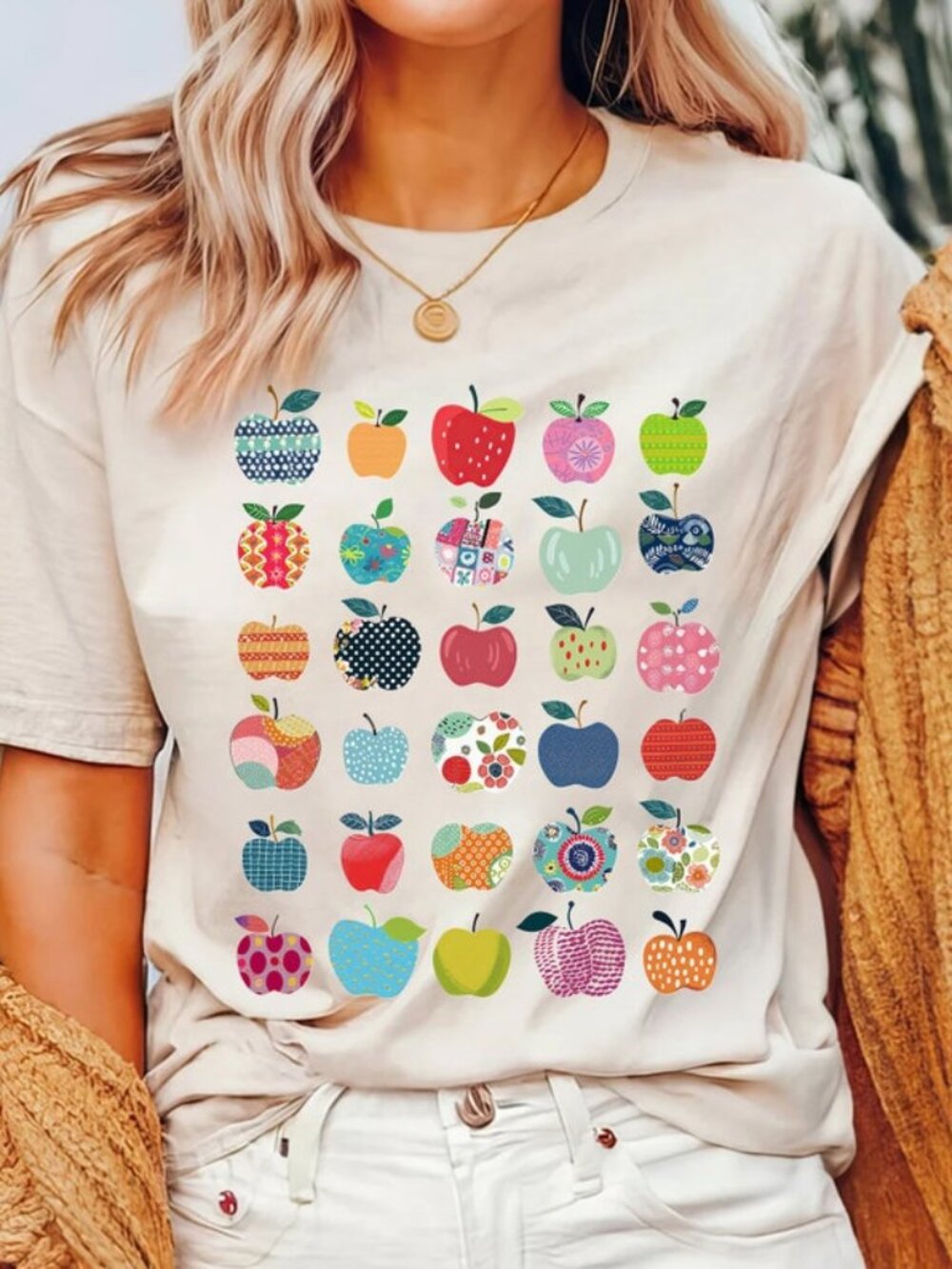 Teacher Apples Shirt, Retro Back To School Cotton Tee